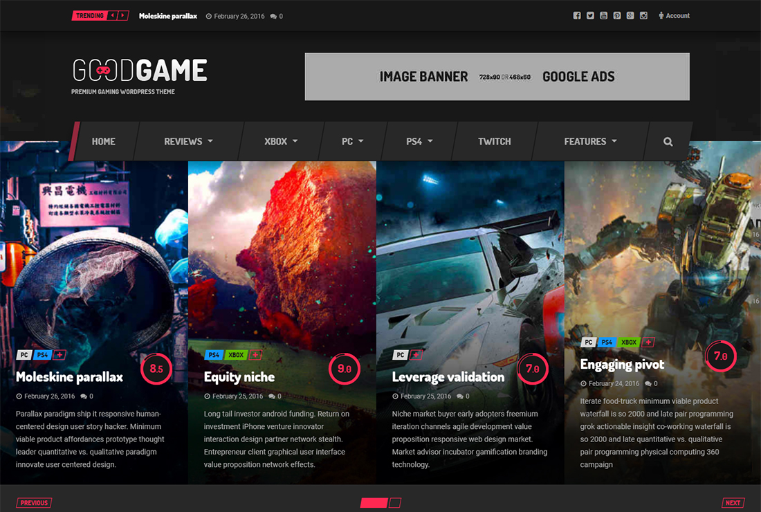 Goodgame WordPress Live Streaming Theme