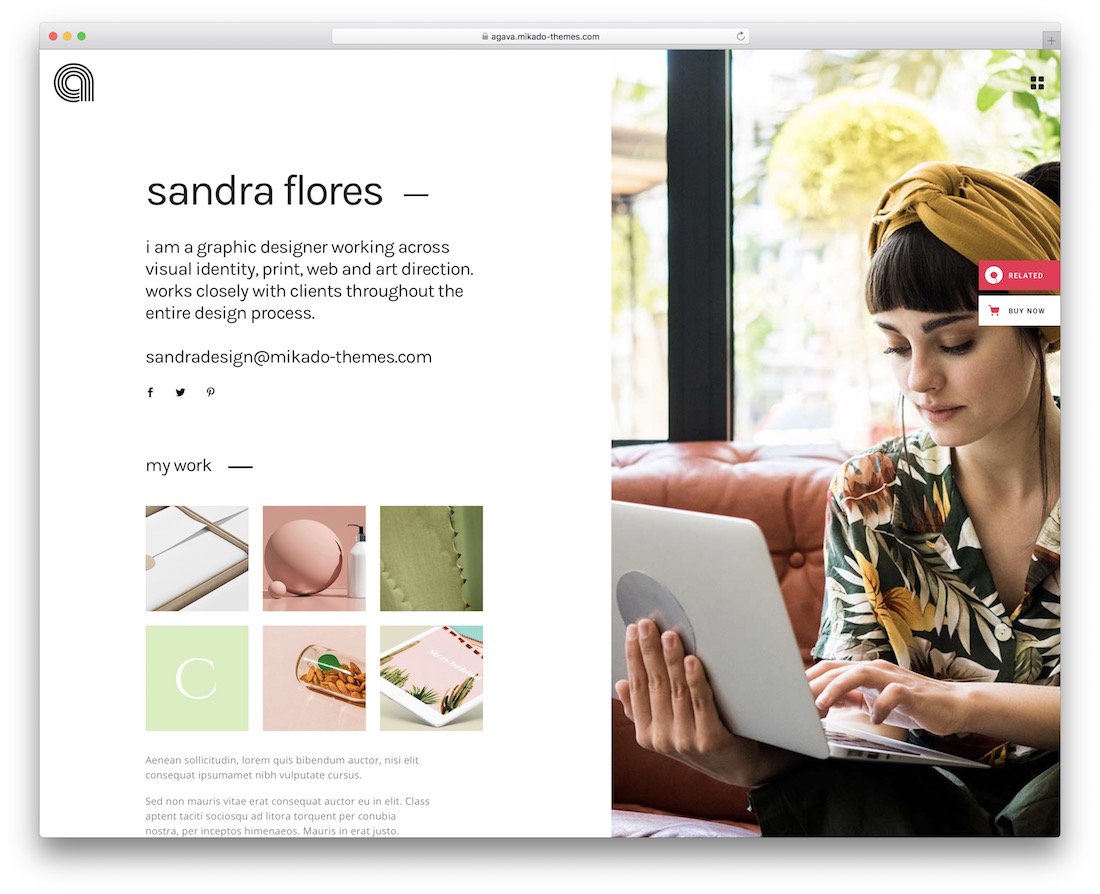 agava vcard wordpress theme