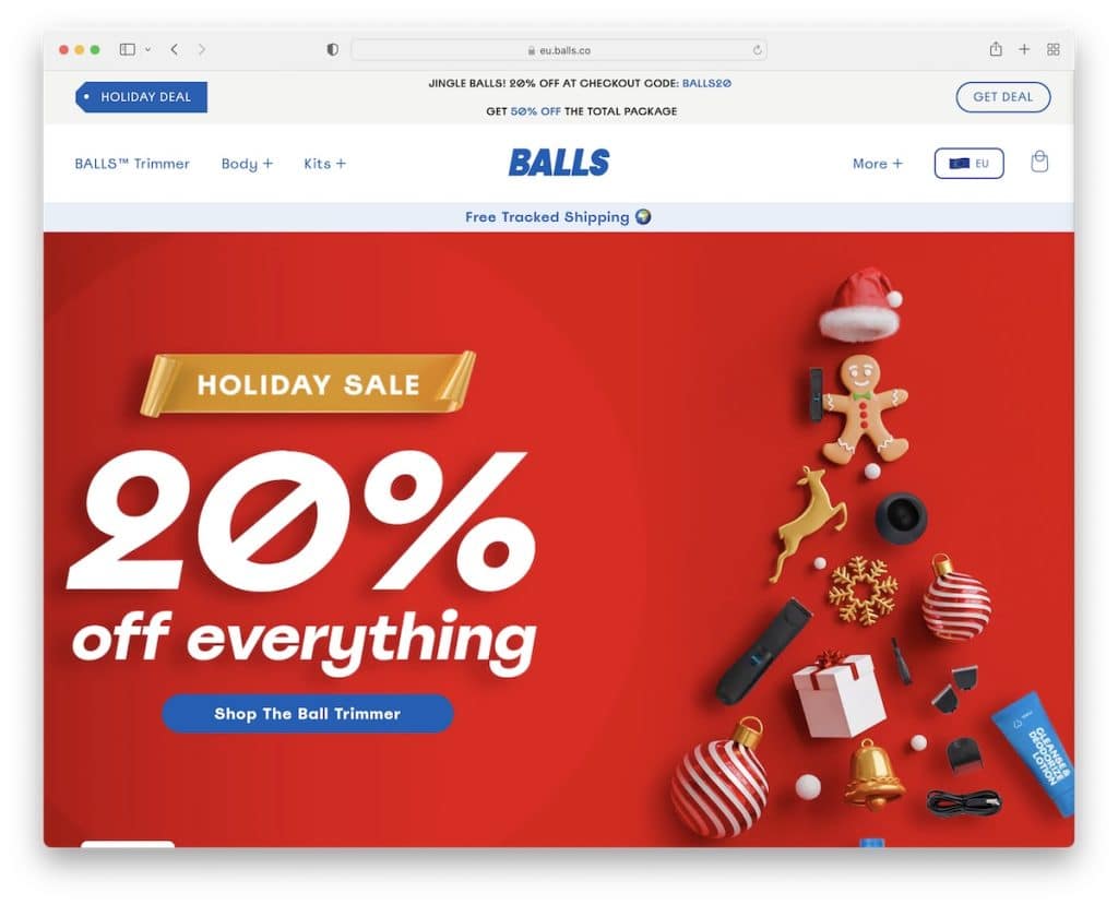 balls dropshipping website example