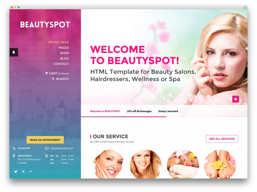 BeautySpot spa salon theme