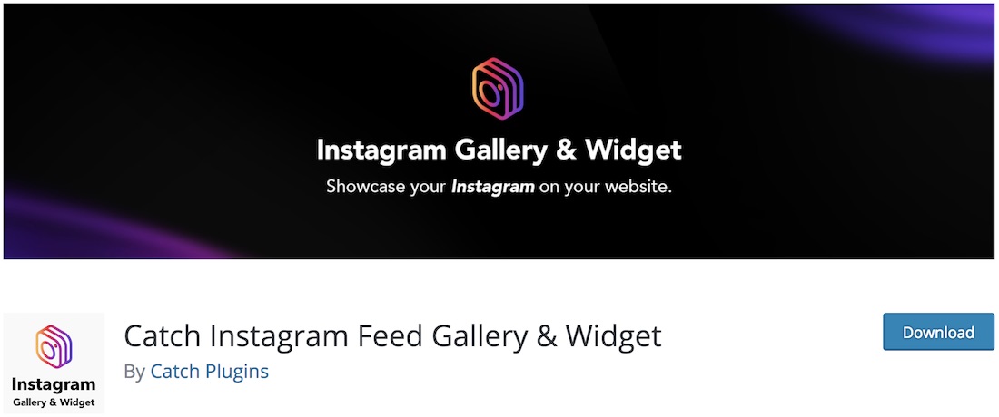 catch instagram feed gallery widget free plugin