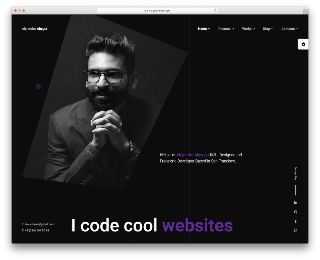 cvio resume wordpress theme