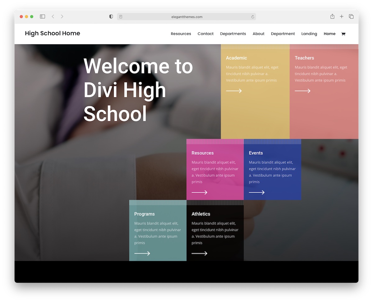 divi education wordpress theme