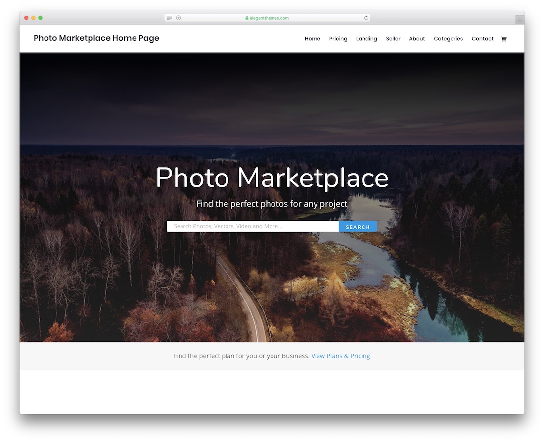 divi photography website template