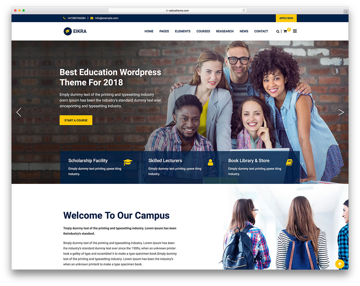 eikra - unique - education WordPress template