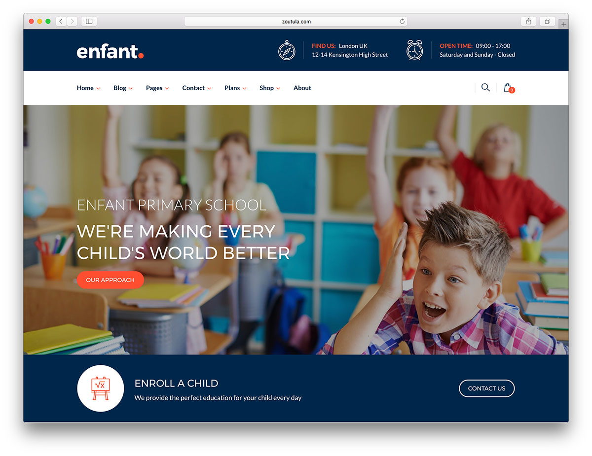 enfant - school WordPress theme