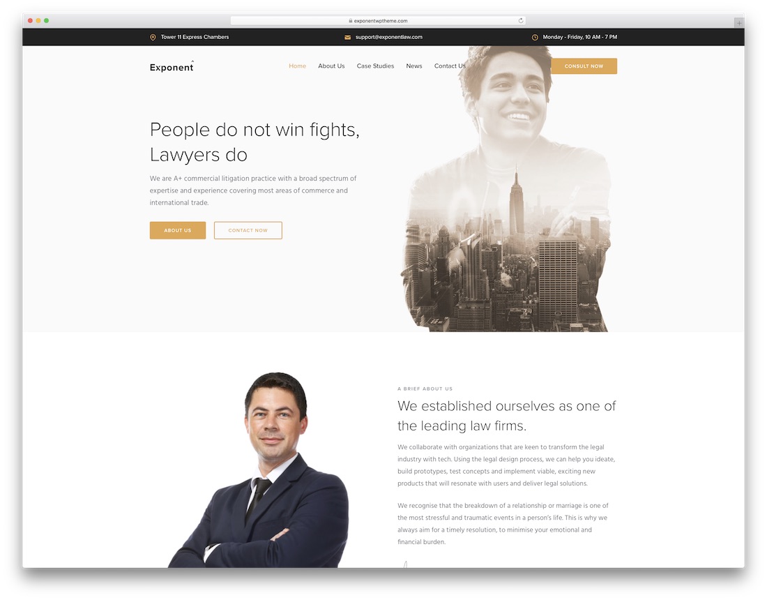 exponent lawyer wordpress theme