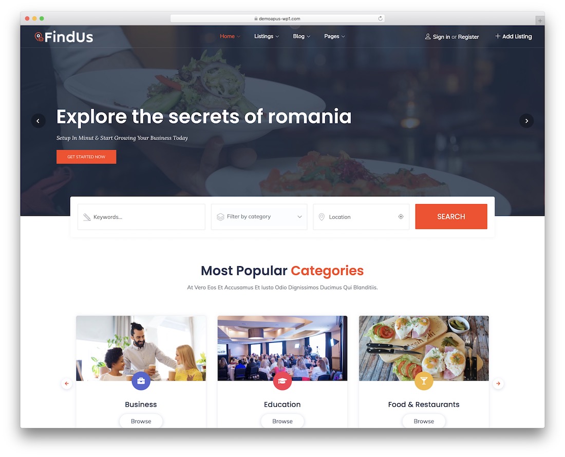 findus directory wordpress theme