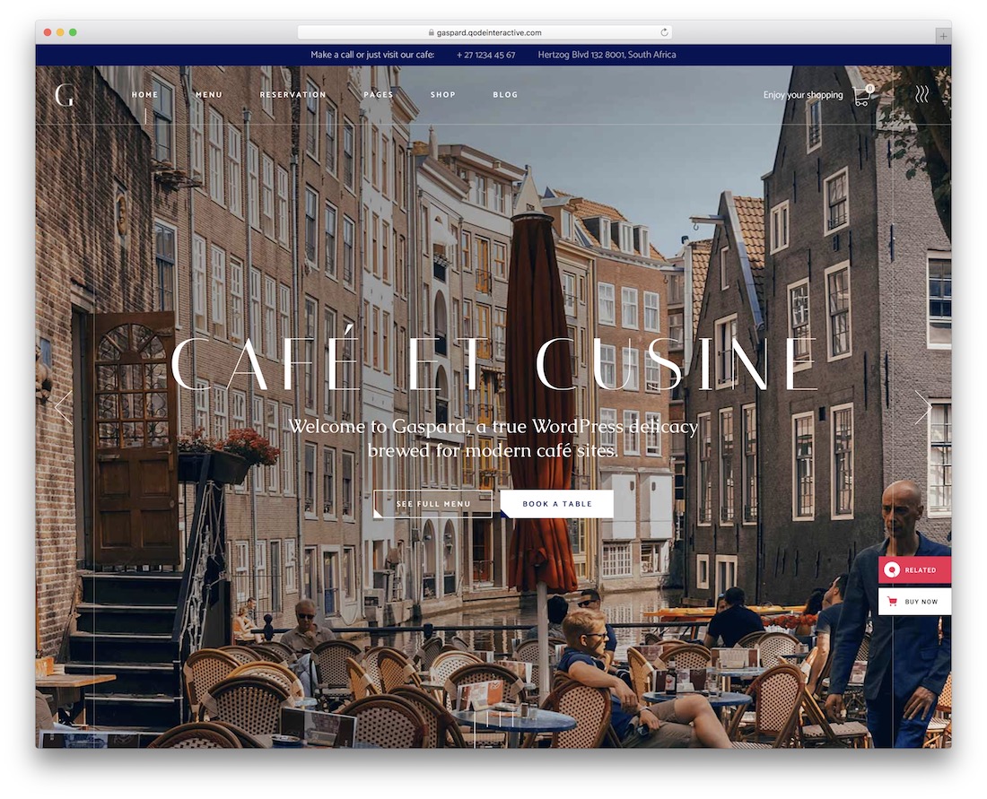 gaspard wordpress restaurant theme