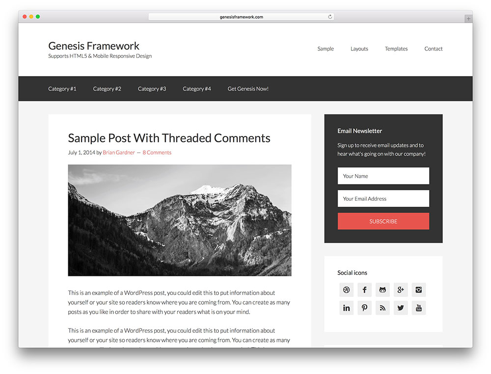 genesis framework - most popular marketer theme