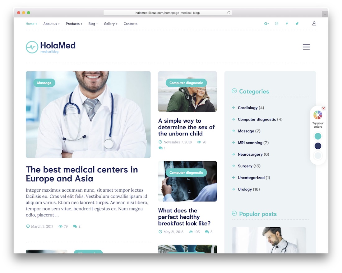 holamed health medical wordpress theme