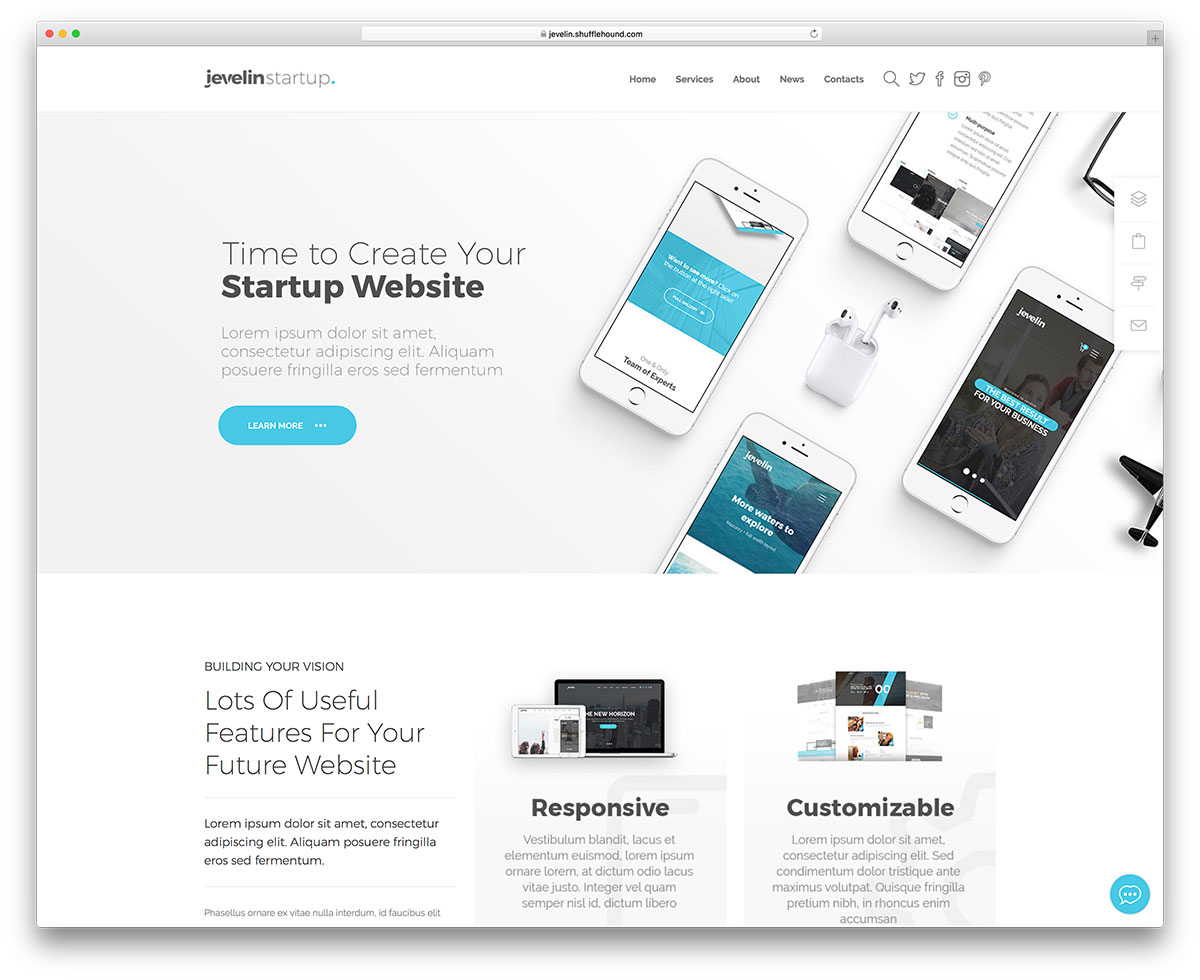 App Landing page WordPress theme