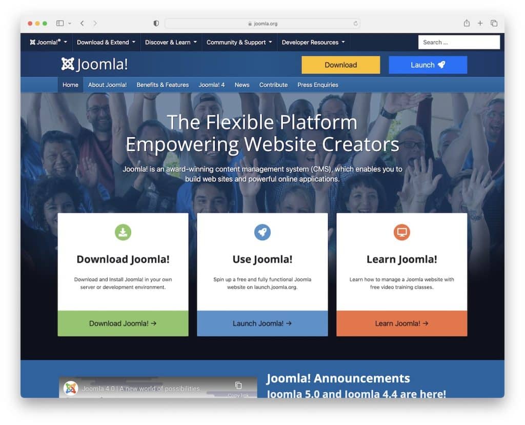 joomla open source cms