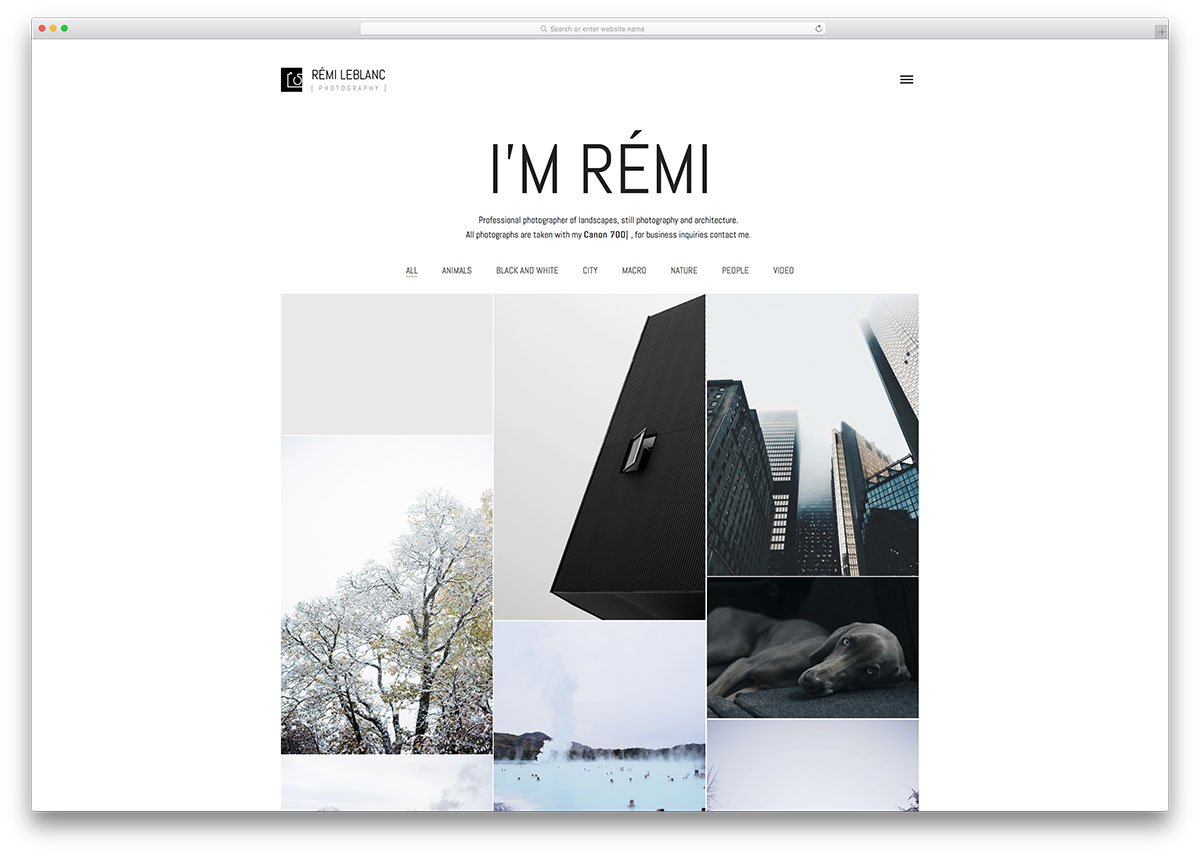 kalium - simple portfolio WordPress theme