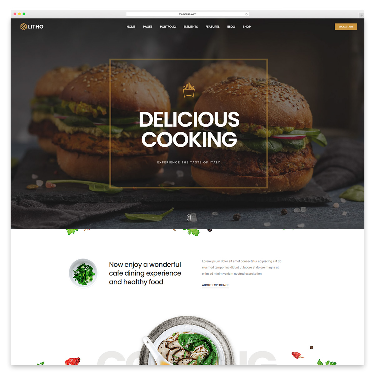 litho wordpress restaurant theme