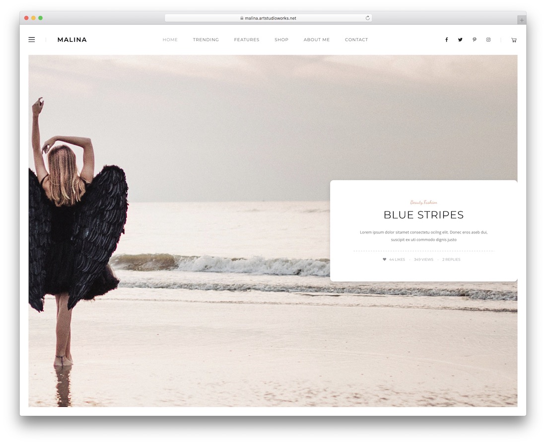 malina feminine wordpress theme