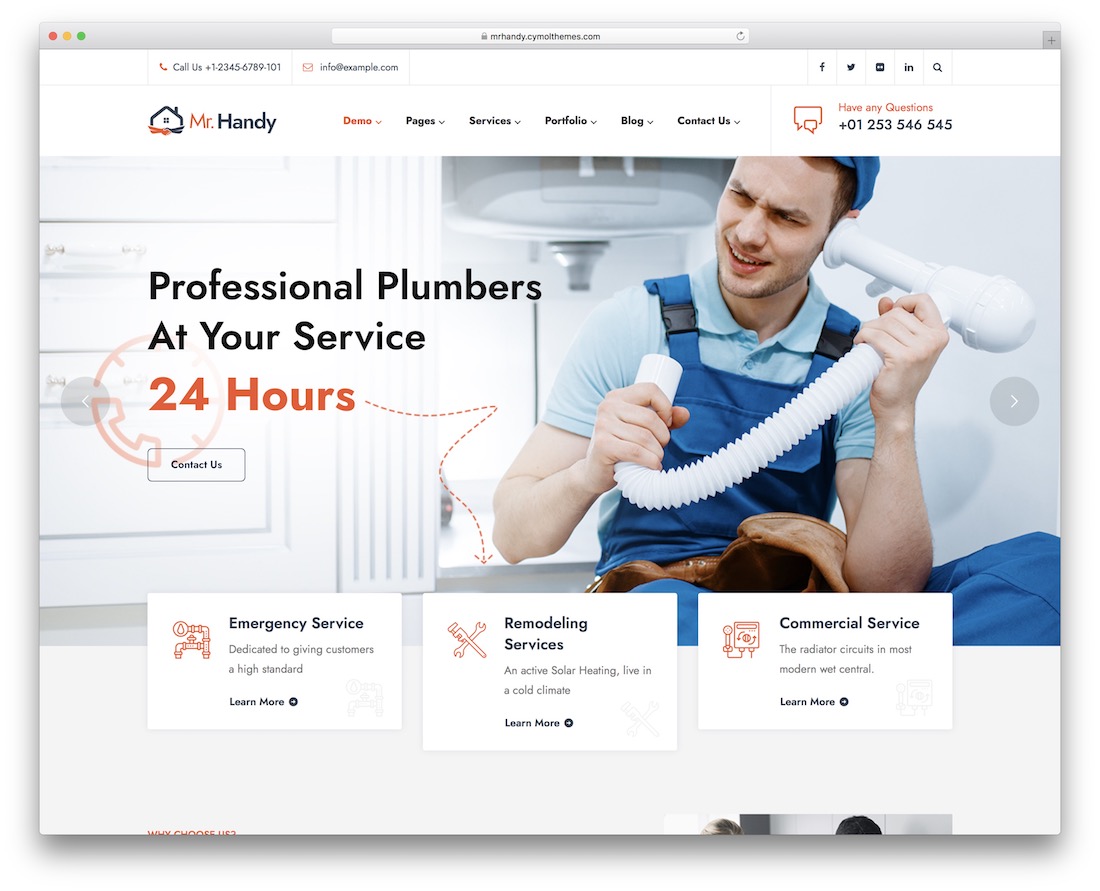 mrhandy plumber wordpress theme