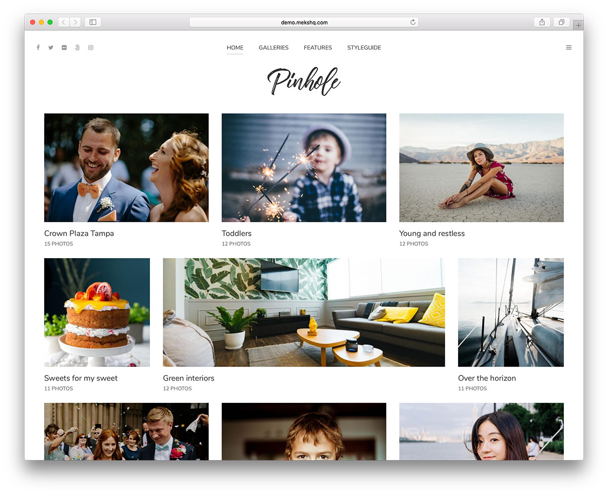 pinhole - gallery WordPress theme