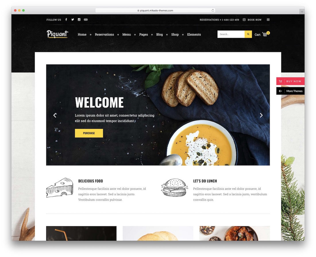 piquant wordpress restaurant theme