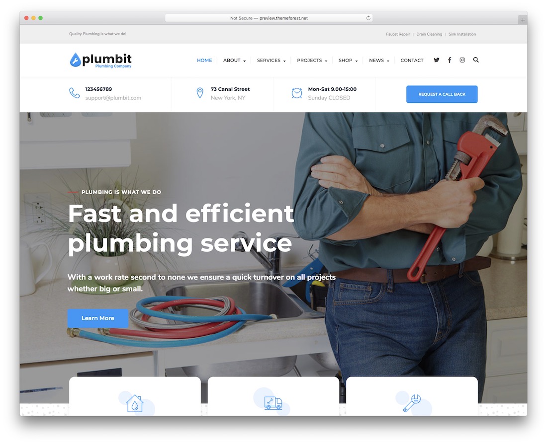 plumbit plumber wordpress theme