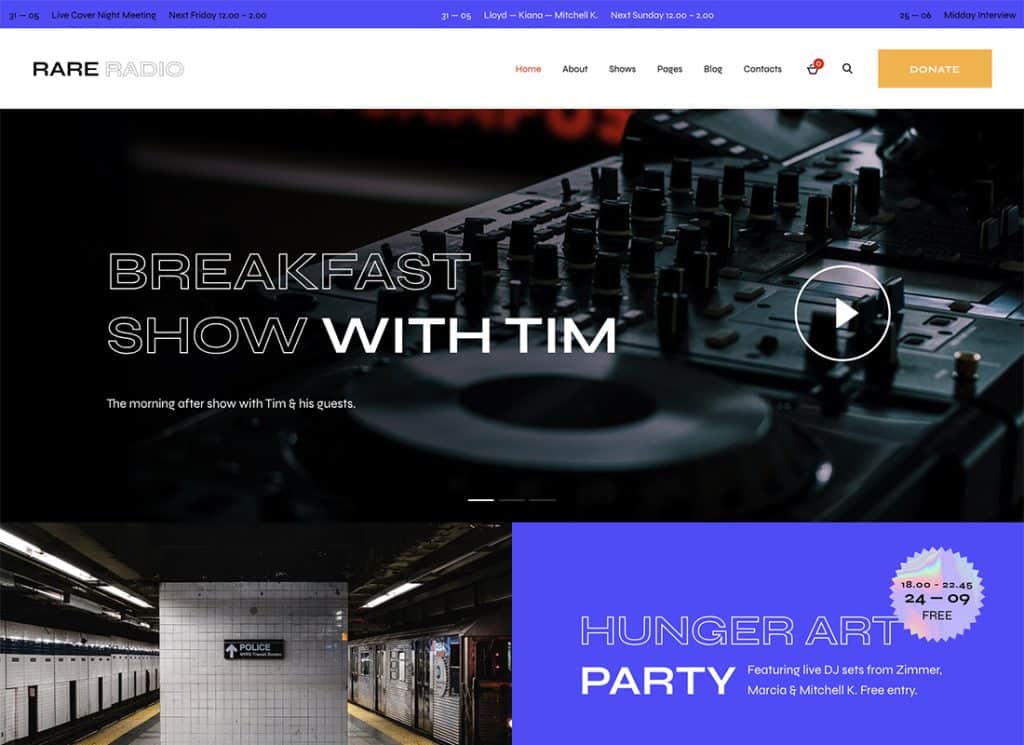 Rare Radio - Online Music Radio Station & Podcast WordPress Theme