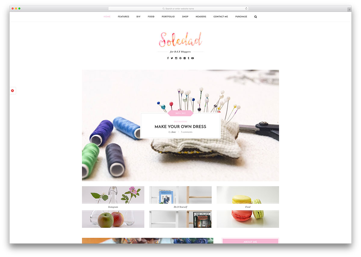 soledad - clean WordPress blog theme