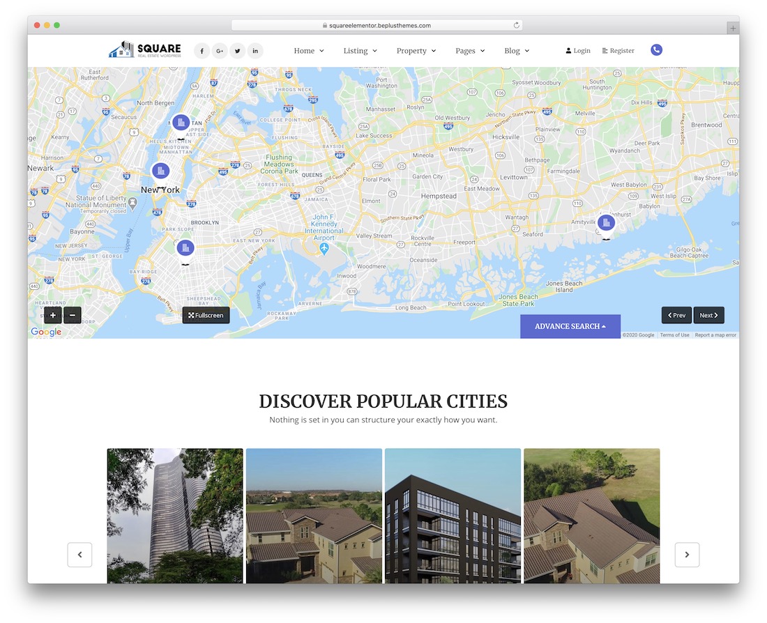 square real estate wordpress theme