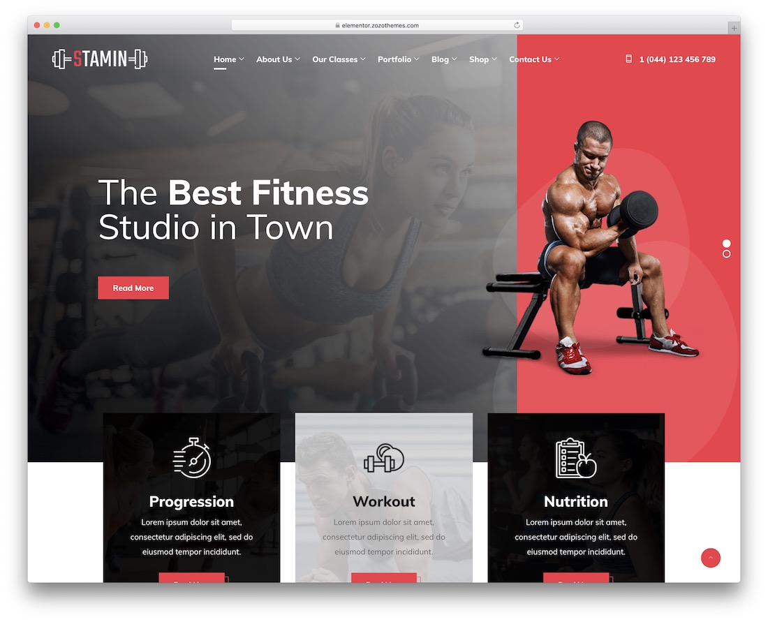 stamin wordpress fitness theme