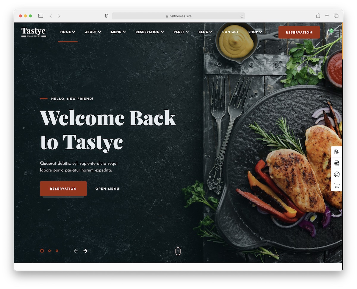 tastyc wordpress restaurant theme