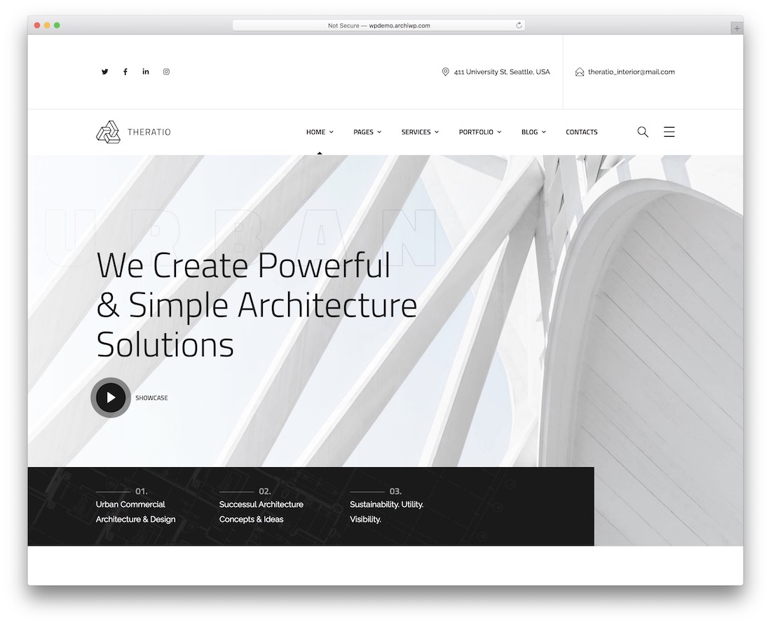 theratio wordpress theme for architects