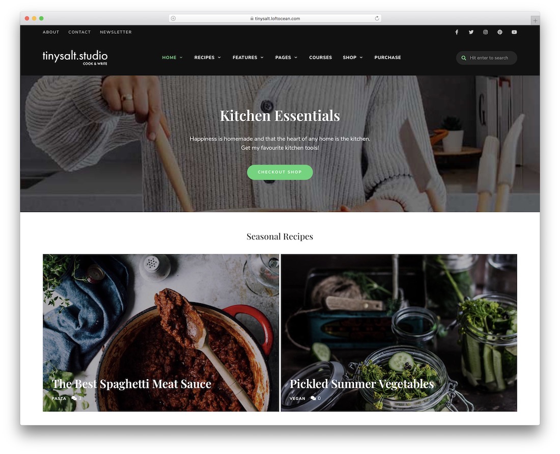 tinysalt personal blog wordpress theme