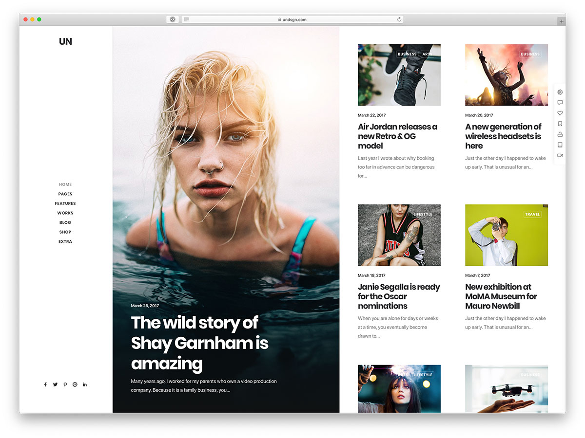 Blog and magazine WordPress theme