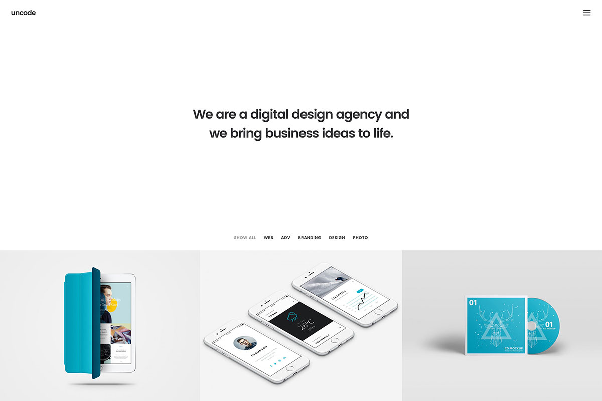 uncode - simple portfolio agency theme