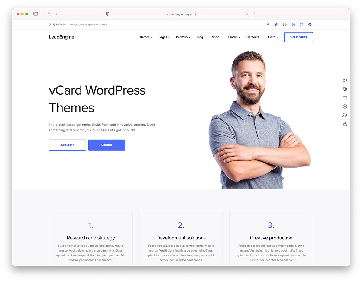 vCard WordPress themes