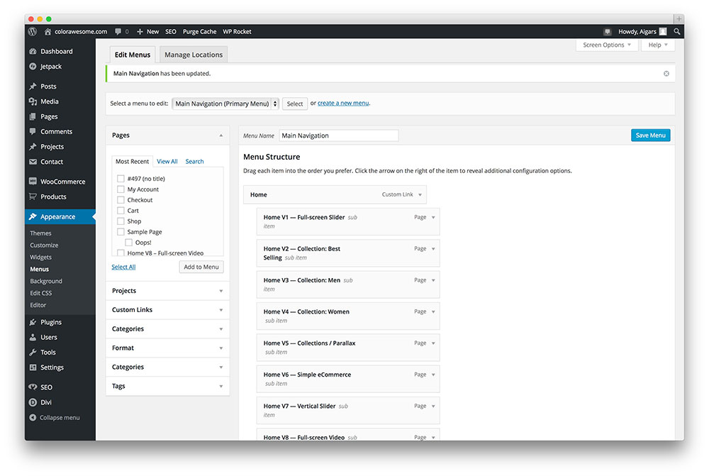 wordpress-menu-manager