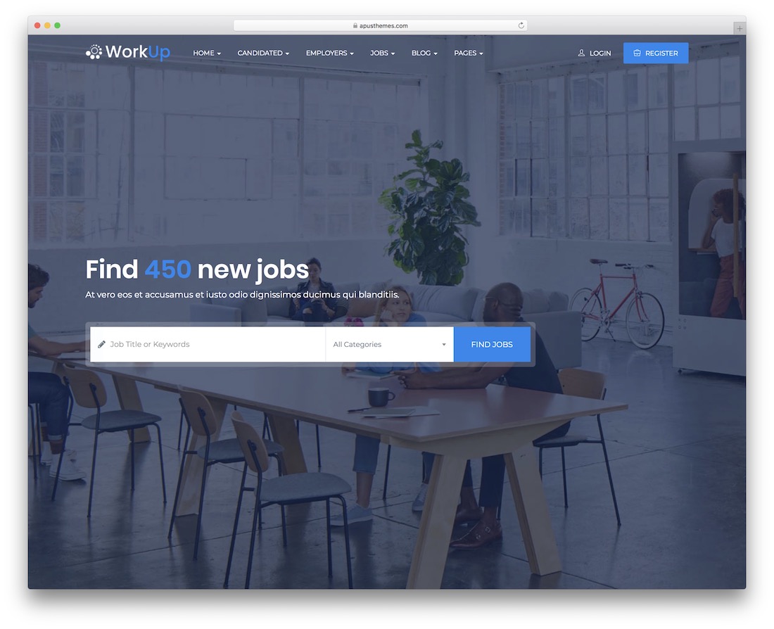 workup wordpress job board theme