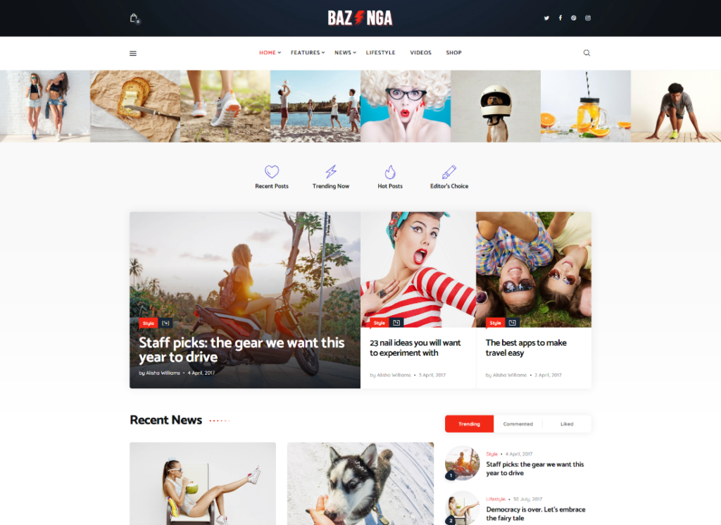 Bazinga - Modern Magazine & Viral Blog WordPress Theme