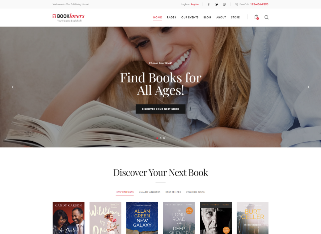 Booklovers - Publishing House & Book Store WordPress Theme