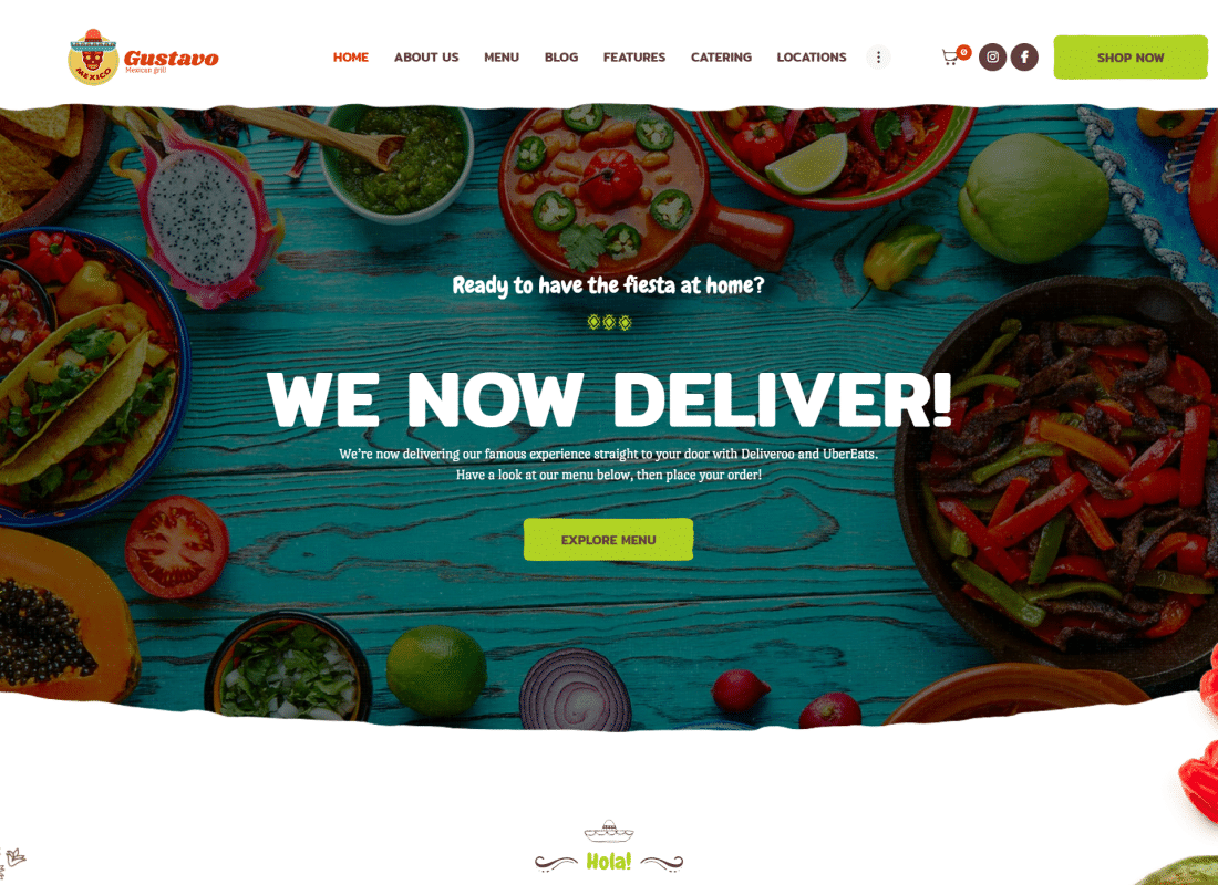 Gustavo | Mexican Grill, Bar & Restaurant WordPress Theme