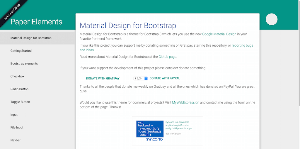 Material Design for Bootstrap