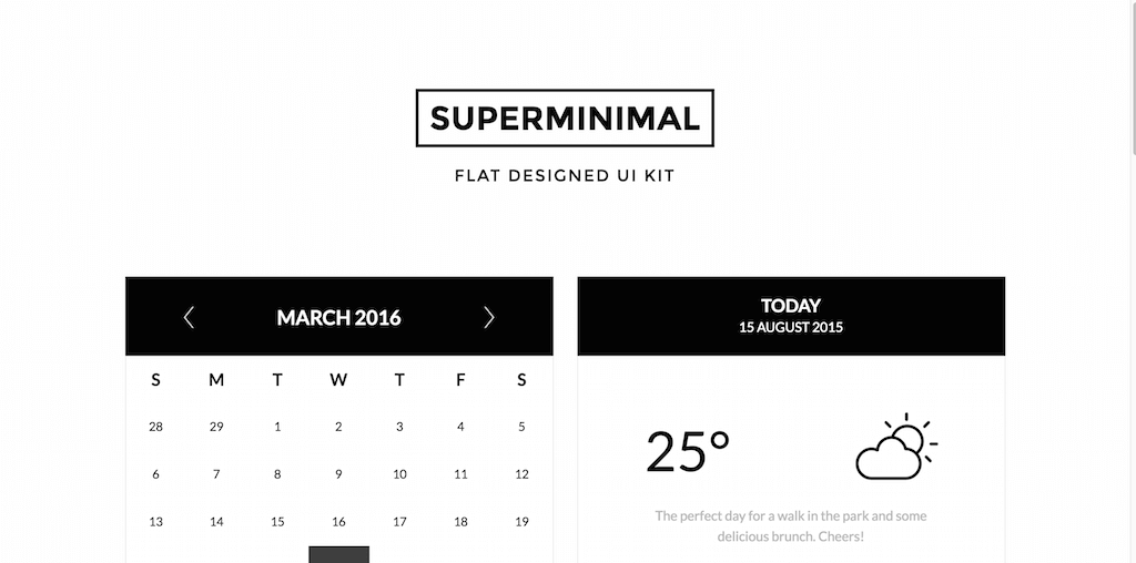 Superminimal -- Flat Designed UI Kit